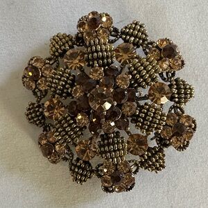 Elegant Brown Crystal Brooch pendant